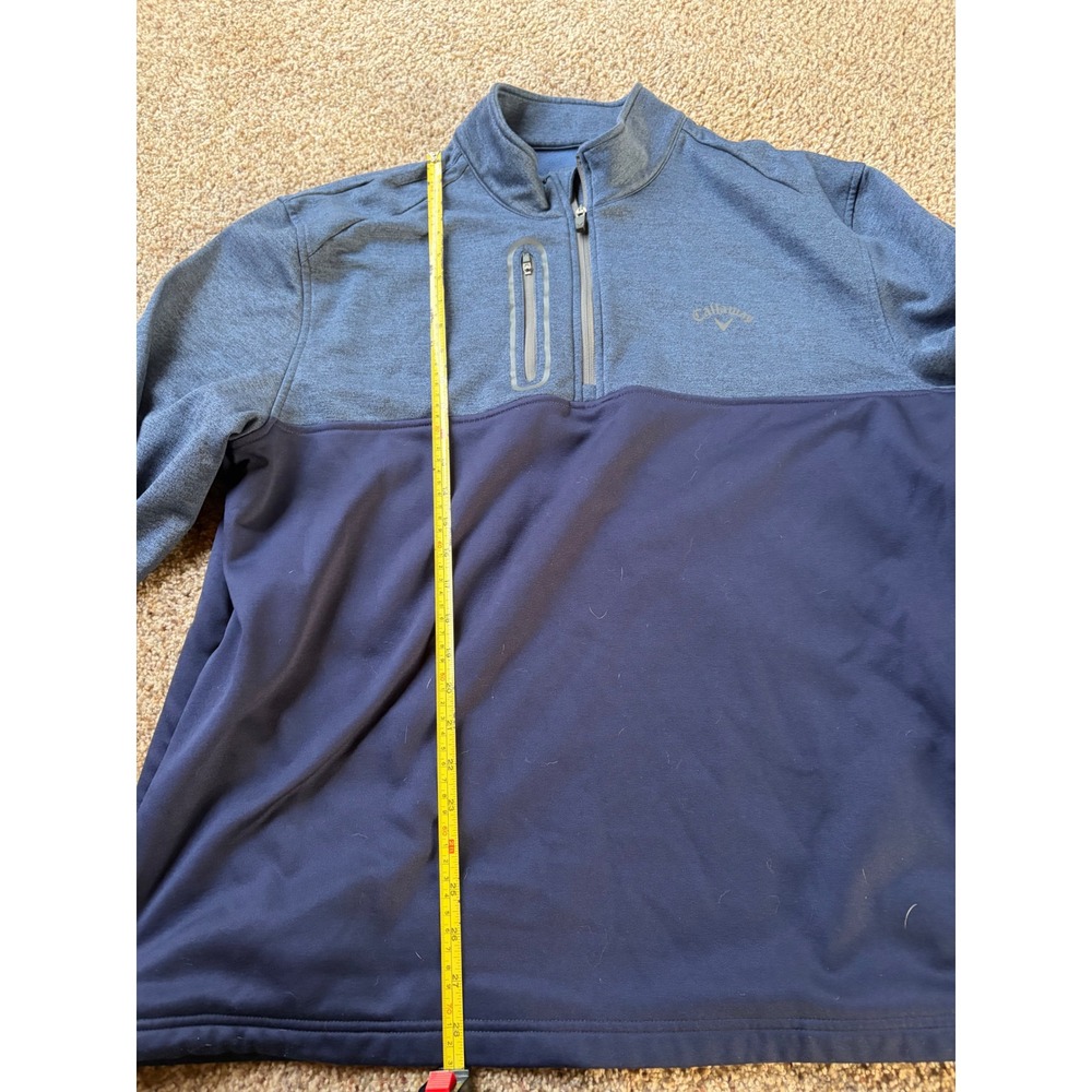 Callaway Mens XXL Quarter Zip Golf Pullover Blue Two Tone Heathered Sweater - Picture 4 of 6